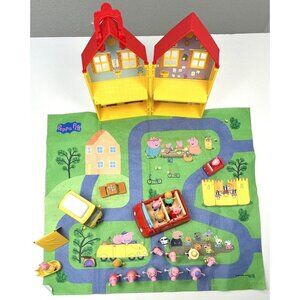 Lot 26 Jazwares PEPPA PIG Playhouse Vehicle Figures Accessories Playmat READ